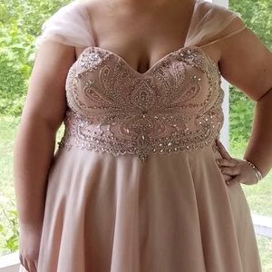Blush colored prom dress